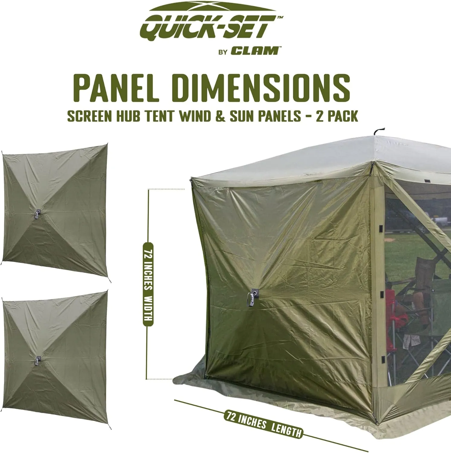 Clam Quick-Set Wind and Sun Panel Attachment for Escape Sport Screen Shelter Canopy Tent with Carrying Bag, Accessory Only