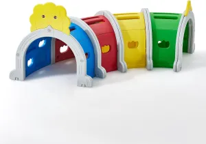 Climbing Tunnel for Kids,Multicolor Play Tunnel Tent Toy for Baby or Pet, Outdoor Indoor Climb and Crawl Through, Play Equipment for Toddler 3-10, for Daycare, Preschool, Playground (4 Section)
