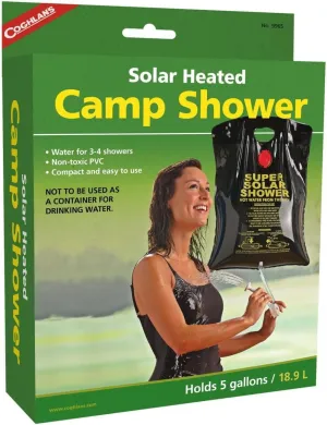 Coghlan's Camp Shower - Portable, Solar-Heated, Outdoor Shower Bag with Tangle Free Hose, Flow Control Clip, for Tent Camping, Backpacking, Car Camping, Beach Swimming
