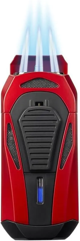 Colibri Boss Triple-Jet Lighter with Integrated Cigar Cutter, Wind Resistant, Altitude Tested, Refillable Butane (Black & Black)