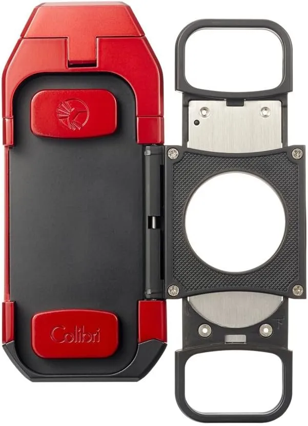 Colibri Boss Triple-Jet Lighter with Integrated Cigar Cutter, Wind Resistant, Altitude Tested, Refillable Butane (Black & Black)