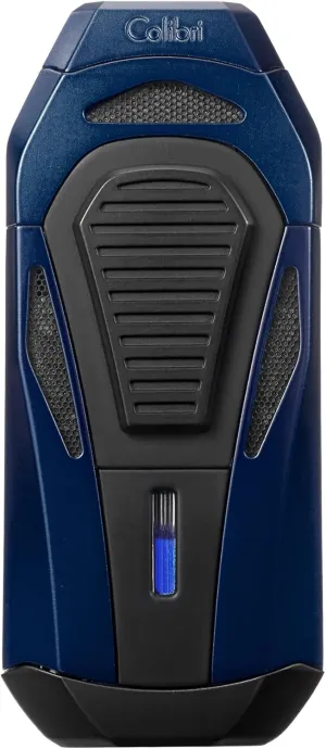 Colibri Boss Triple-Jet Lighter with Integrated Cigar Cutter, Wind Resistant, Altitude Tested, Refillable Butane (Navy)