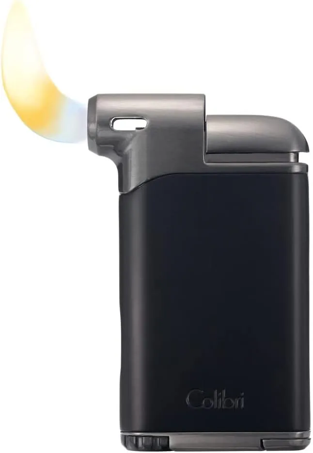 Colibri Pacific Air Soft Flame Pipe Lighter, Adjustable Flame & Fuel Window, High Altitude Performance (Black Gunmetal)