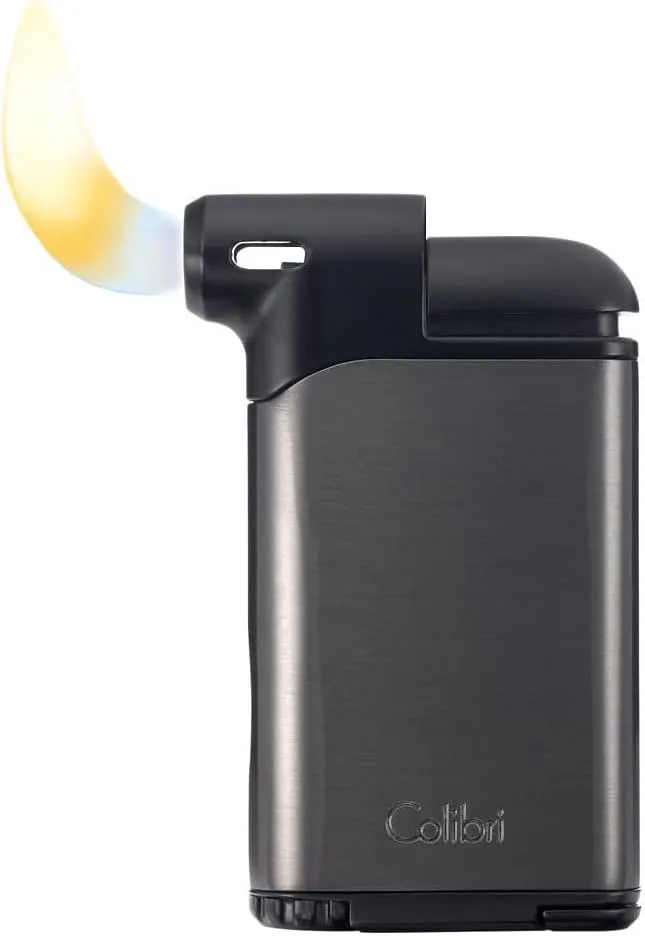 Colibri Pacific Air Soft Flame Pipe Lighter, Adjustable Flame & Fuel Window, High Altitude Performance (Gunmetal Black)