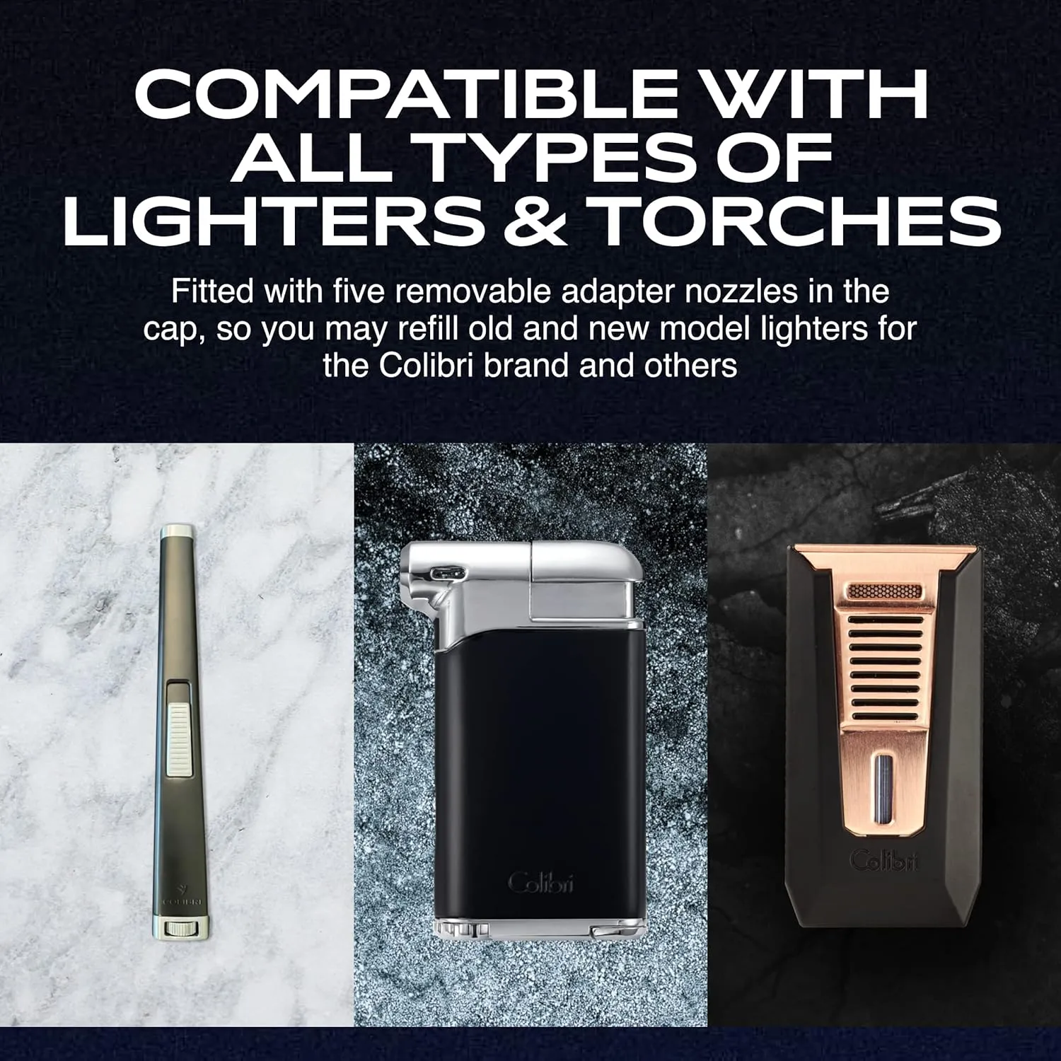 Colibri Premium Butane Fuel Refill for Lighters, 300ml (10.1fl oz) Cans, Pack of 2, Butane Torch Replacement Canisters, 99.999% Pure Butane Refill Fluid for Lighters