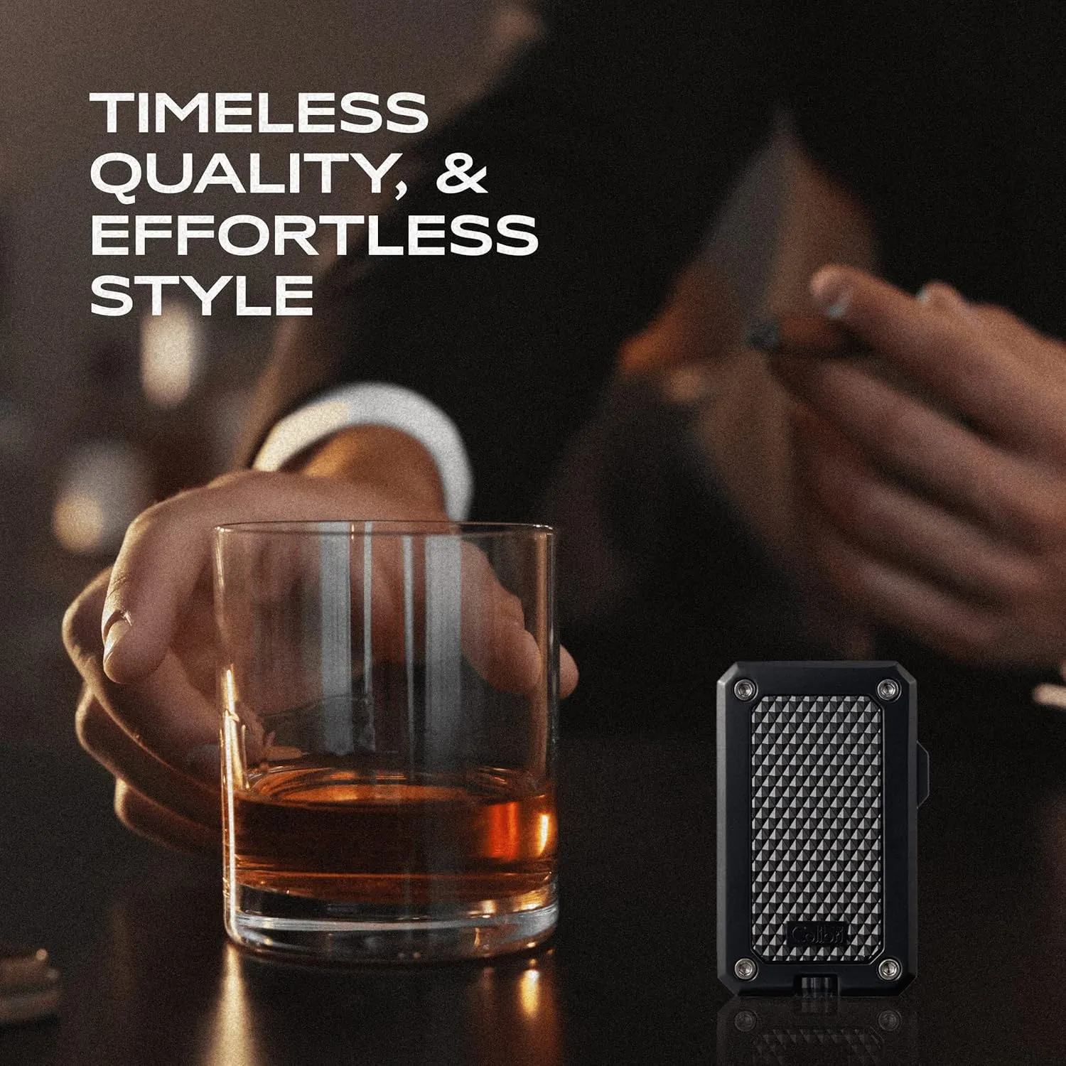 Colibri Rally Single Jet Flame Butane Lighter, Windproof & Refillable, Cigar Enthusiast's Choice with Blue Fuel Window and Adjustable Flame (Black)