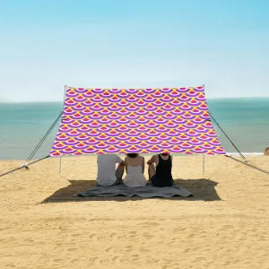 Colorful Scales Mermaid Beach Canopy Tent Anti-UV & Wind Resistant, Summer Fashion Camping Sun Shelter Easy Setup Portable,Outdoor Shade Tents with Sandbags,Sand Shovels,Ground Pegs & Stability