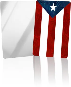 Compact Card Mirror, Unbreakable Stainless Steel Makeup Mirror Flag of Puerto Rico Rectangular Handheld Small Travel Mirror for Camping, Travelling