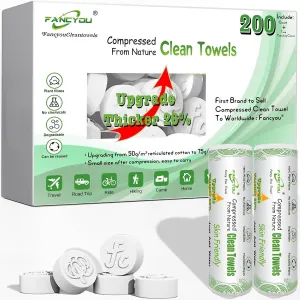Compressed Towels Tablets, Thick Disposable face Towel Compact Portable Cotton Wipes Coin Tissues for Mini Travel Essentials, Travel Skin Care, Beauty Salon, Gym, Tattoo, Home