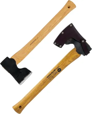 Condor Tool & Knife Woodworker Axe 1.5 Lb W/Leather Sheath - 1060 High-Carbon Steel Camping Axe with American Hickory Handle - Perfect for Camping, Survival, Firewood Splitting & Outdoor Crafting