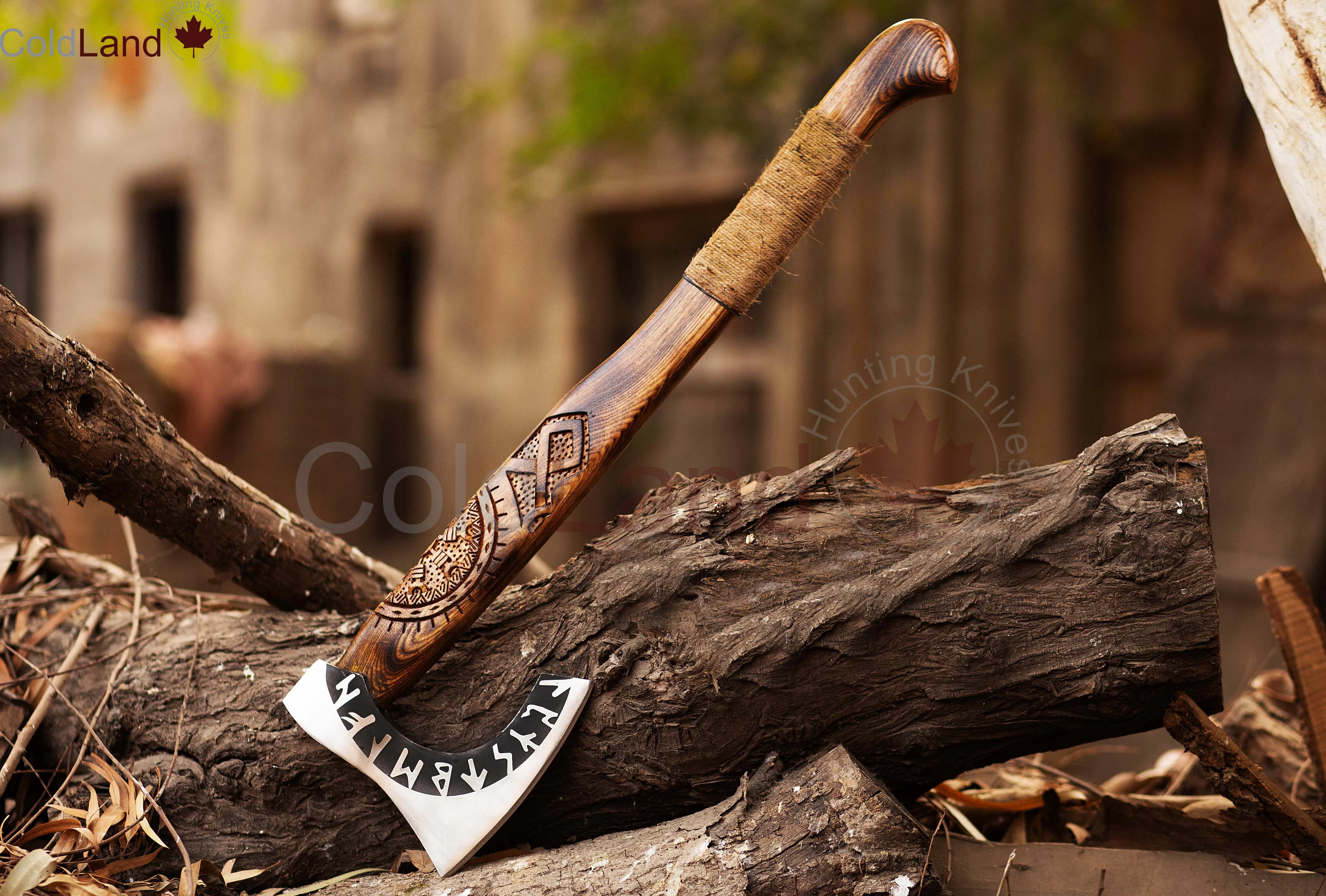 Conquer the Outdoors with our Custom Carbon Steel Camping Axe - ARSAXE15b