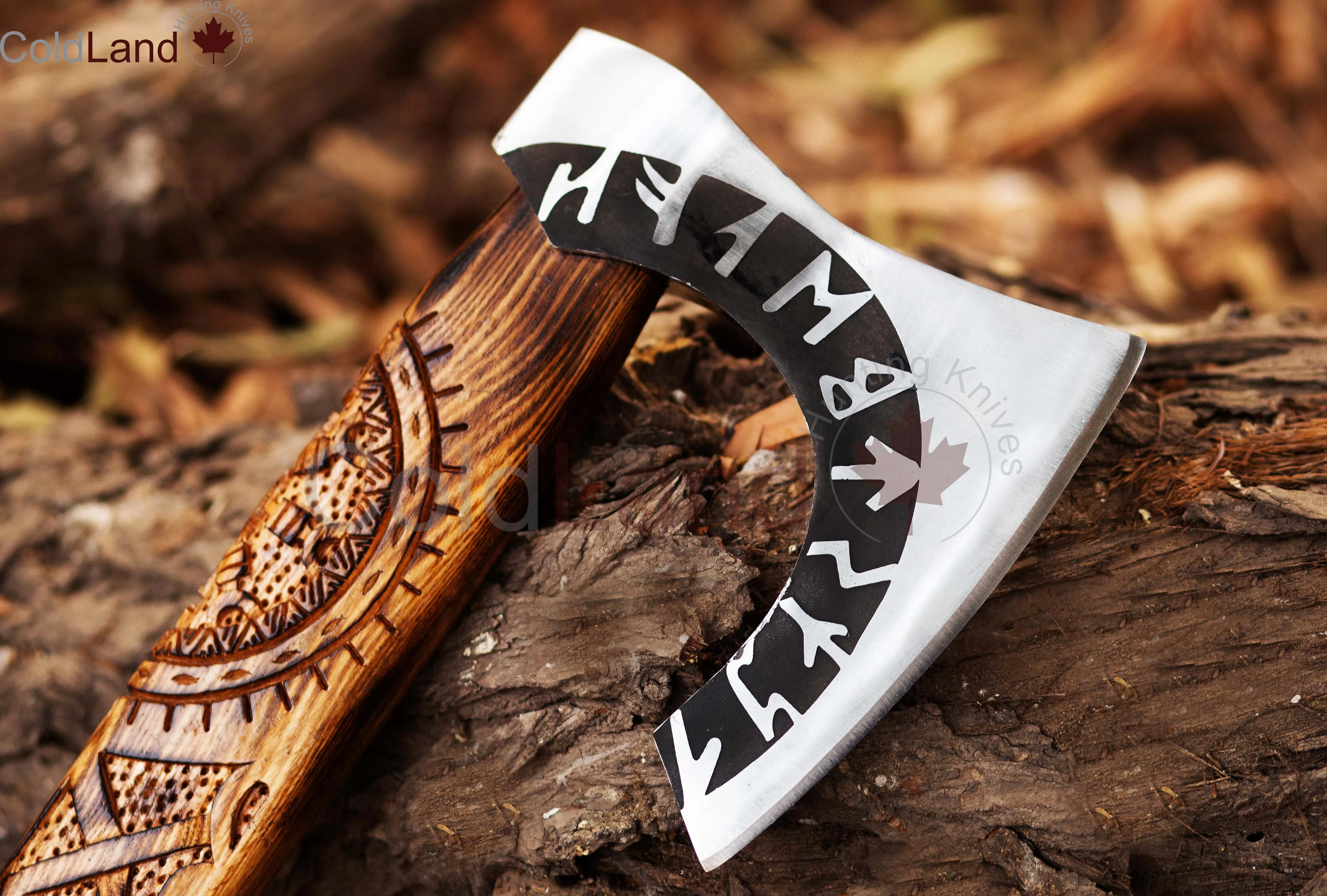 Conquer the Outdoors with our Custom Carbon Steel Camping Axe - ARSAXE15b