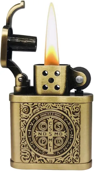 Constantine Lighter Vintage Pocket Lighter Fluid Refillable, Classic Trench Antique Kerosene Lighters for Collection-Decorative-Present-Dad Husband-Personality Gift (Bronze)