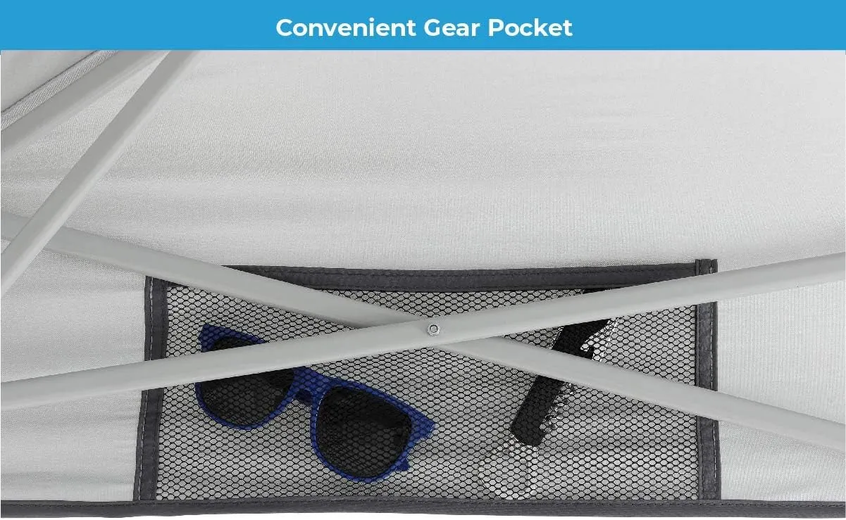 Core Instant Straight Leg Canopy Tent with Adjustable Sun Wall, 6 ft x 4 ft , Gray