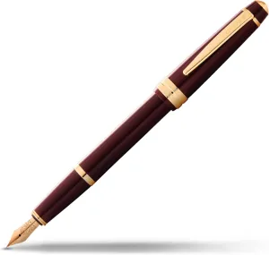 Cross Bailey Light Refillable Fountain Presented in a Everyday Gift Box - Medium Point, Black Ink, Polished Burgundy