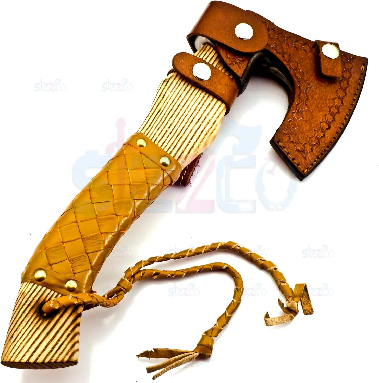 Custom Gift Forged Carbon Steel Viking Style Bearded Axe - Real Hatchet, Throwing & Camping Axe Best Gift for Anniversary, Valentine's Day, Birthday with Premium Leather Sheath