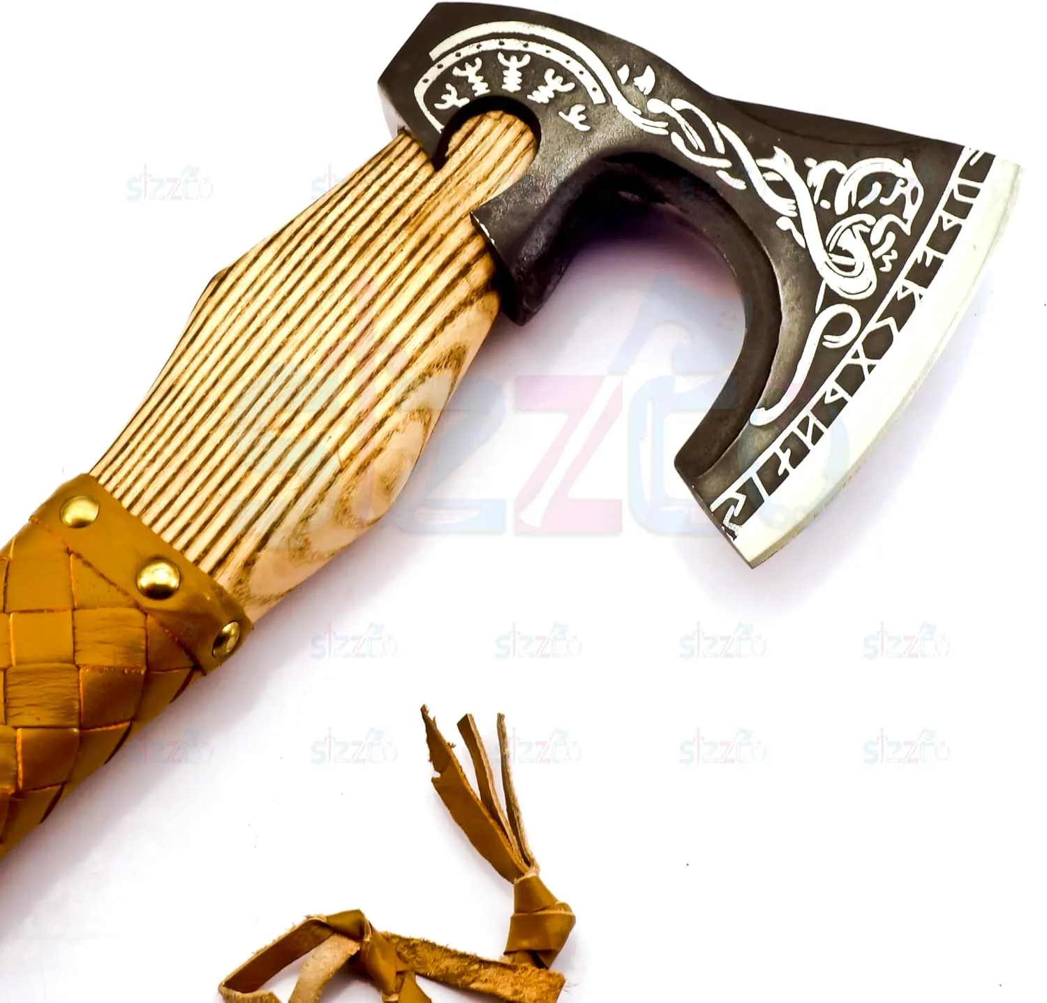 Custom Gift Forged Carbon Steel Viking Style Bearded Axe - Real Hatchet, Throwing & Camping Axe Best Gift for Anniversary, Valentine's Day, Birthday with Premium Leather Sheath