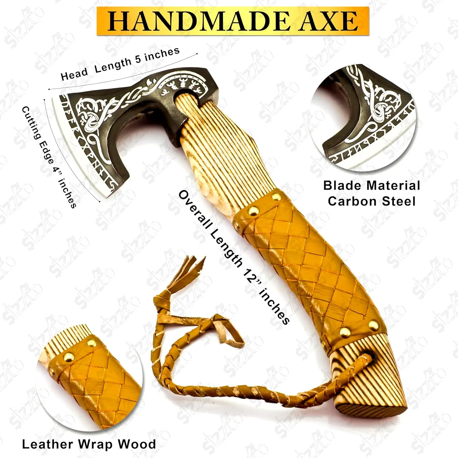 Custom Gift Forged Carbon Steel Viking Style Bearded Axe - Real Hatchet, Throwing & Camping Axe Best Gift for Anniversary, Valentine's Day, Birthday with Premium Leather Sheath