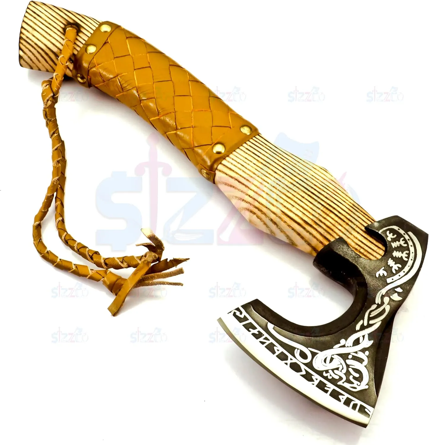 Custom Gift Forged Carbon Steel Viking Style Bearded Axe - Real Hatchet, Throwing & Camping Axe Best Gift for Anniversary, Valentine's Day, Birthday with Premium Leather Sheath