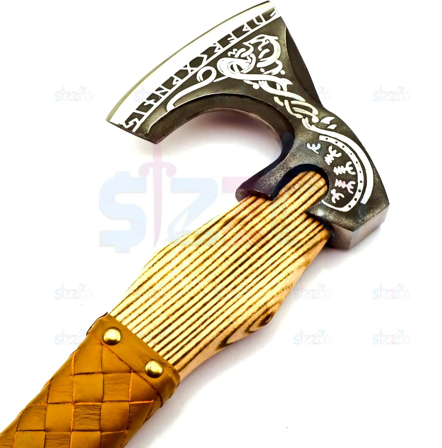 Custom Gift Forged Carbon Steel Viking Style Bearded Axe - Real Hatchet, Throwing & Camping Axe Best Gift for Anniversary, Valentine's Day, Birthday with Premium Leather Sheath