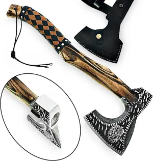 Custom Handmade Carbon Steel Viking Tomahawk Hatchet Bearded Axe