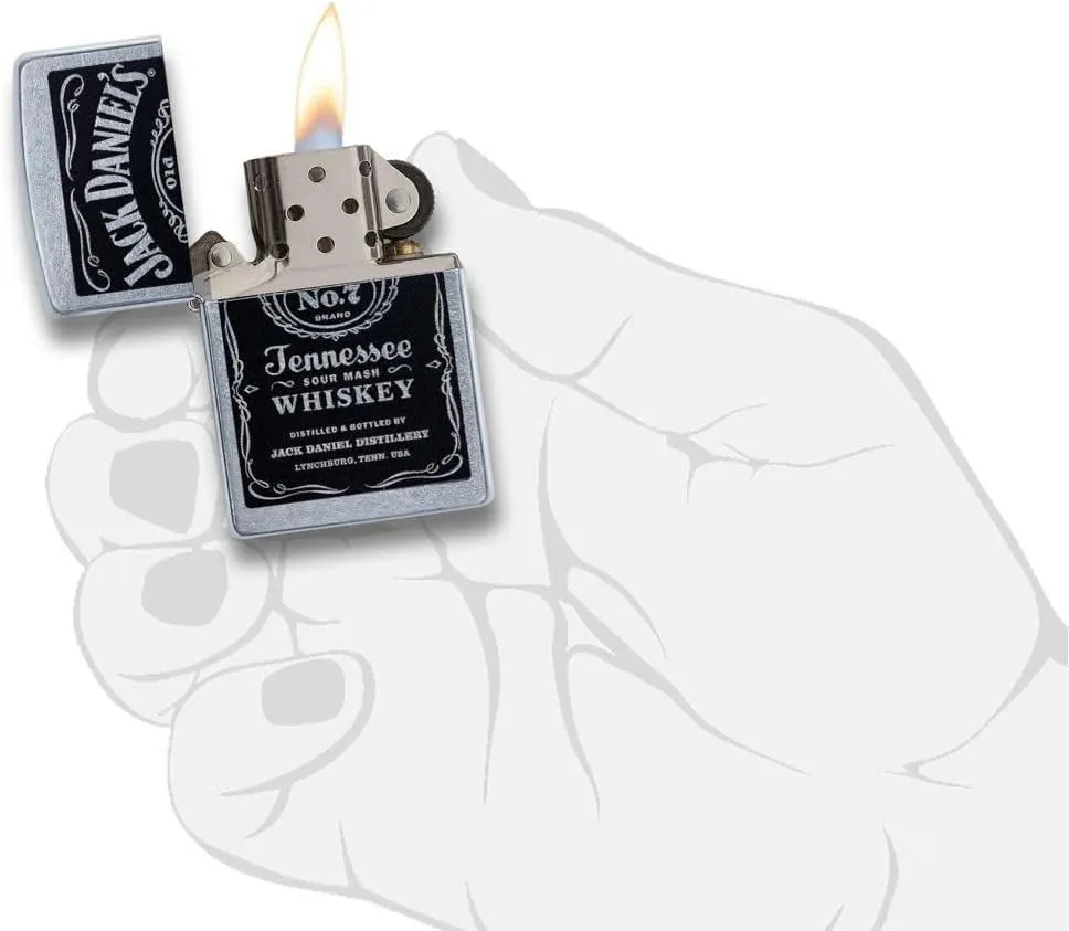 Custom Personalized Zippo Jack Daniel's Classic Windproof Lighter Free Engraving (Silver BKL)