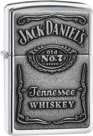 Custom Personalized Zippo Jack Daniel's Classic Windproof Lighter Free Engraving (Silver EM)