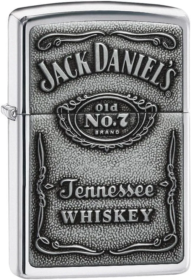 Custom Personalized Zippo Jack Daniel's Classic Windproof Lighter Free Engraving (Silver EM)