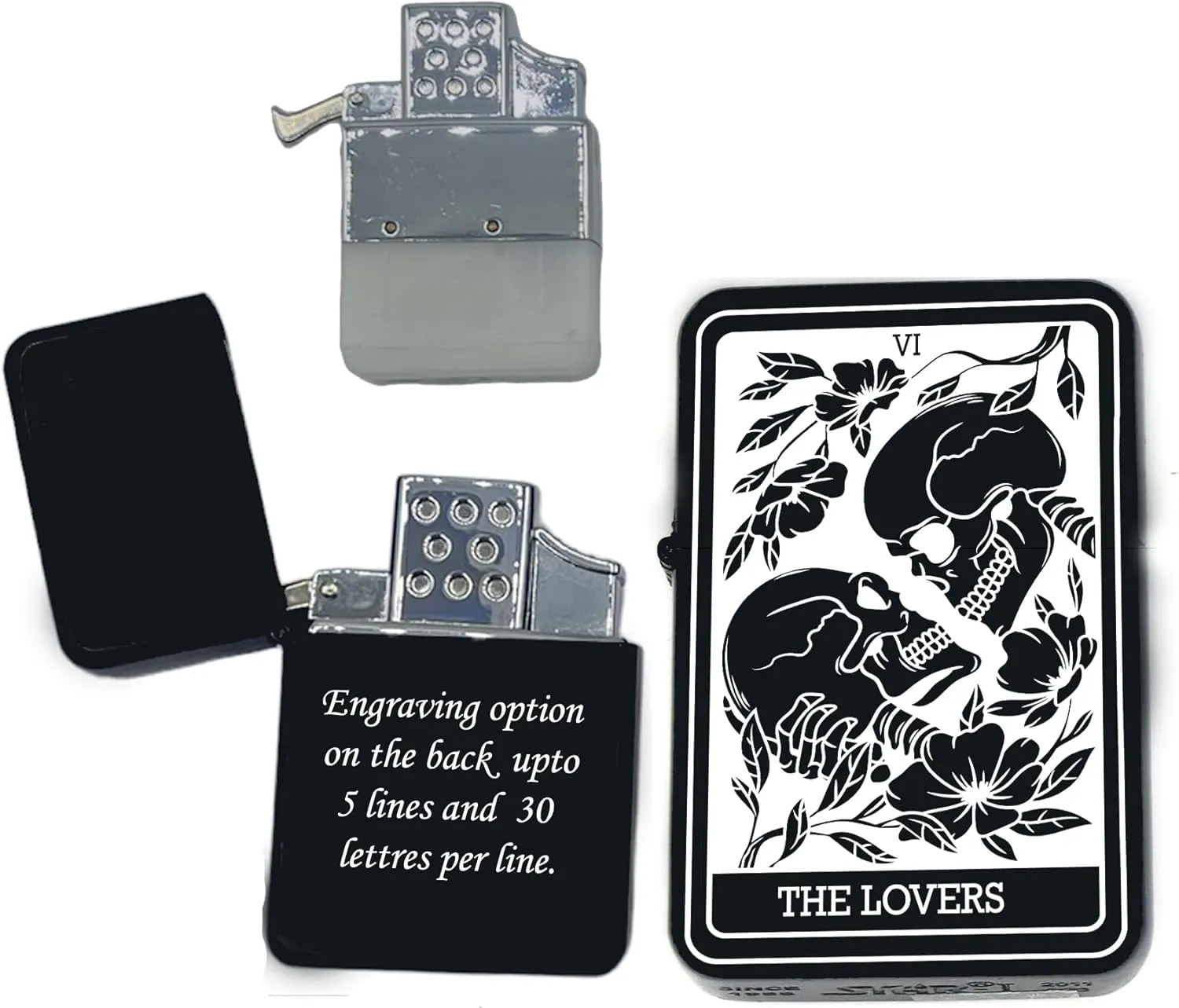 Custom Personalizied Tarot Card - 24 Major Arcana Cards Available Laser Engraved Unique Collectible Gifts Infinity Black Matt Single Torch Butane Lighters! (Justice)