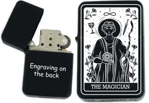Custom Personalizied Tarot Card - 24 Major Arcana Cards Available Laser Engraved Unique Collectible Gifts Infinity Black Matt Windproof Lighters! (The-Magician)