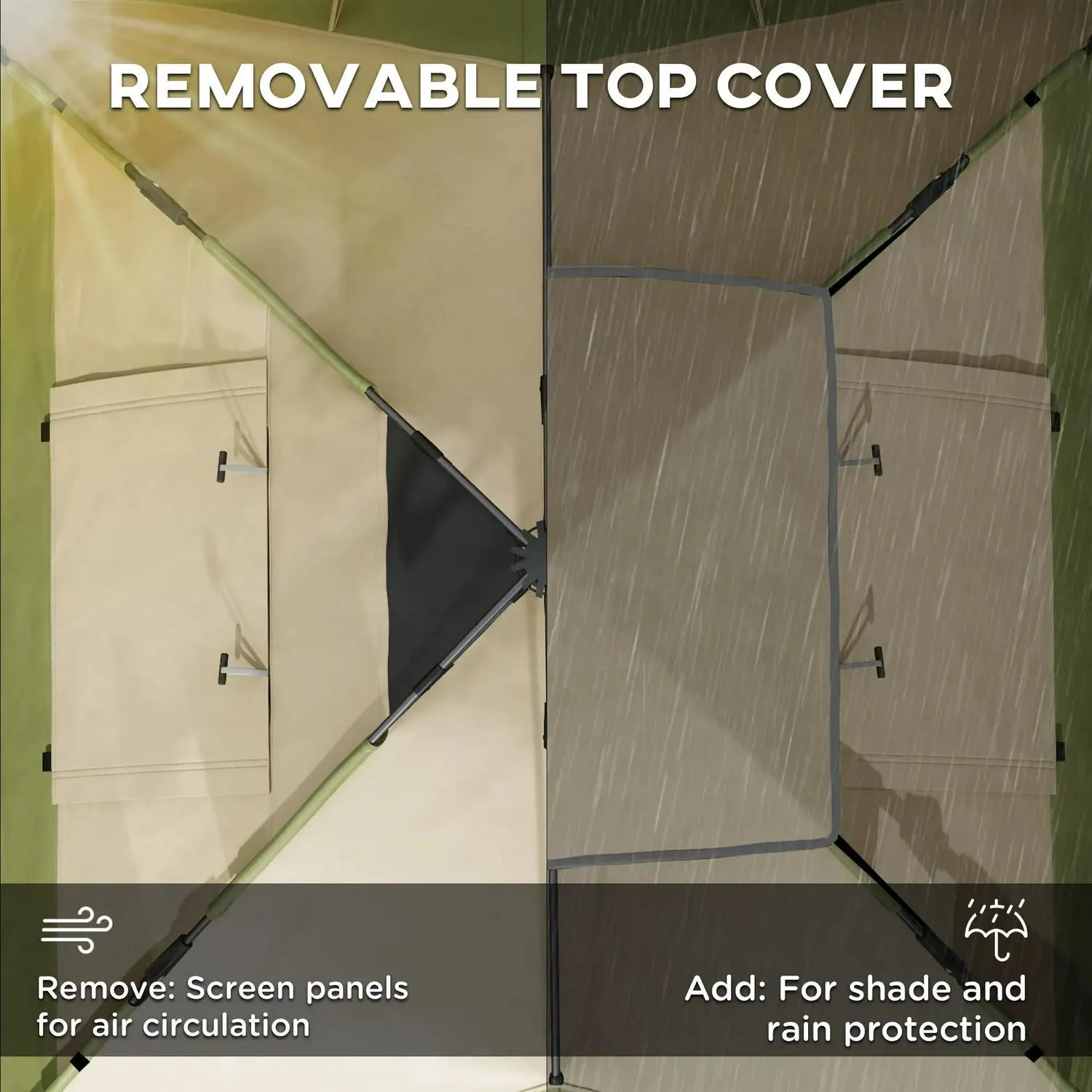 Dark Camping Green Heavy-duty - With Two-Man Outsunny One Room Priority shipping Accessories Tent,