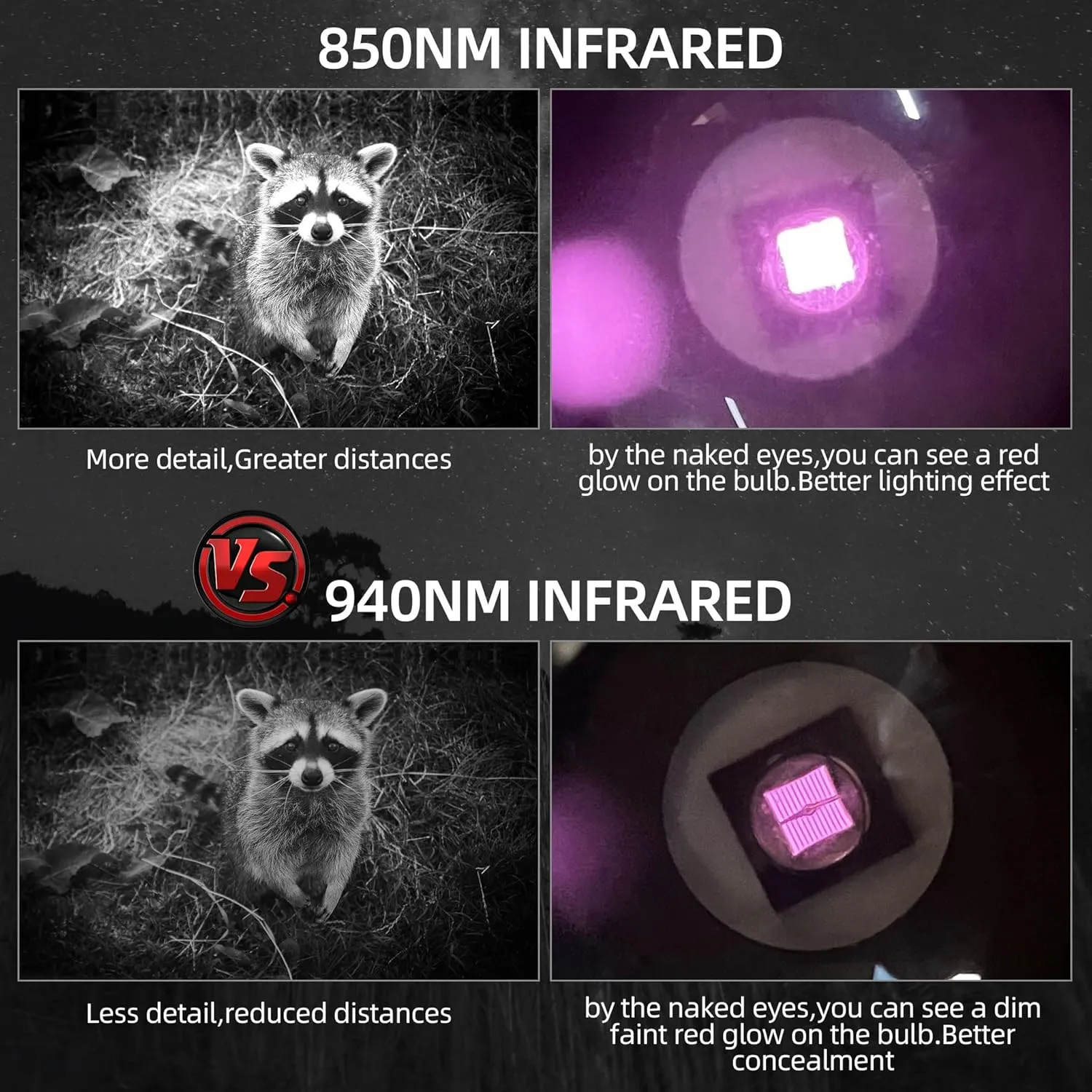 DARKBEAM ir Flashlight Infrared 850nm Lights LED Mini for Night Vision, Rechargeable Portable Tactical ir Illuminator Torch, Focus Adjustable for Hunting, Observation, Search, with Clip