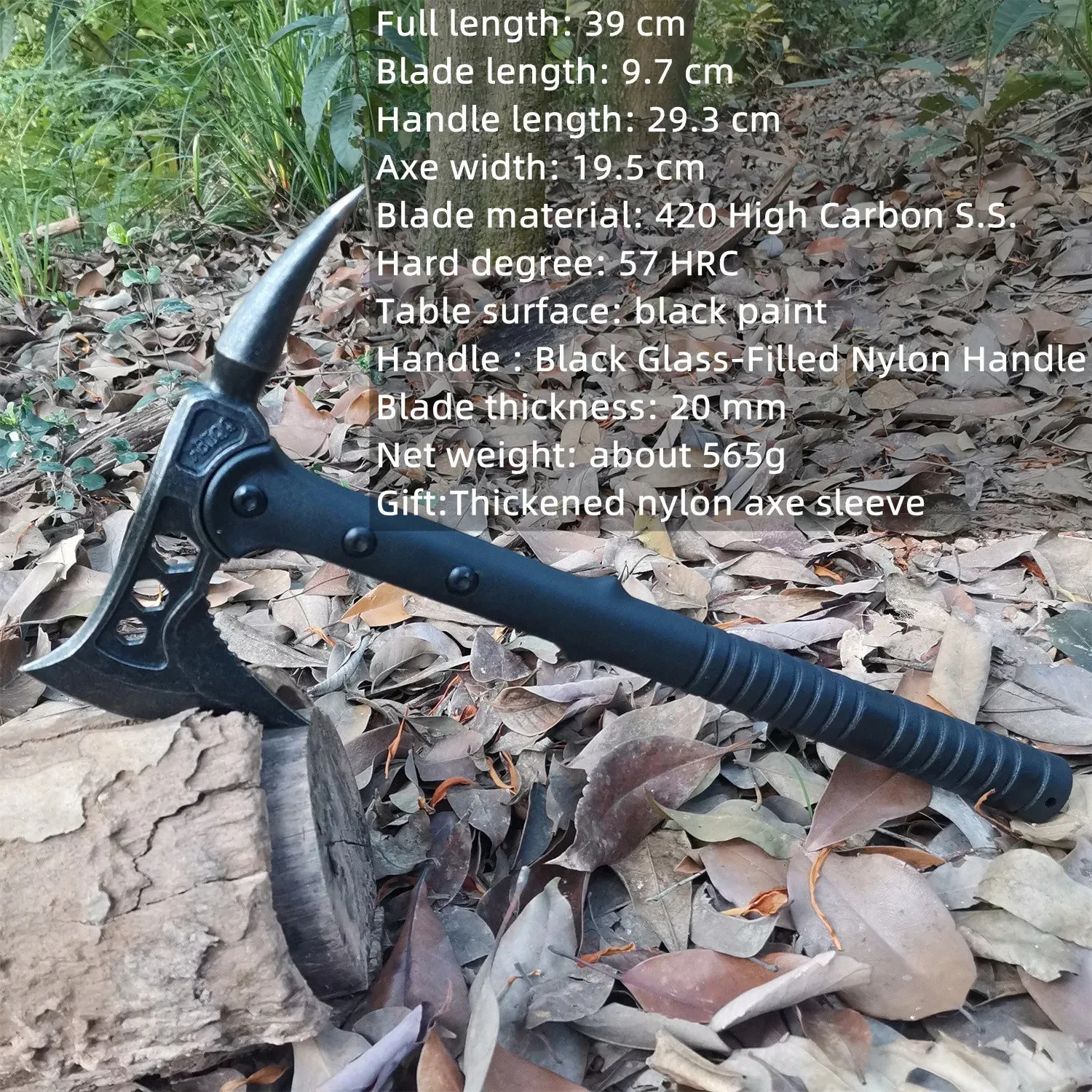 DB Axe Garden Tool - Compact Camping and Survival Hatchet with Sheath Tomahawk Army Outdoor Hunting Camping Survival Machete Axe