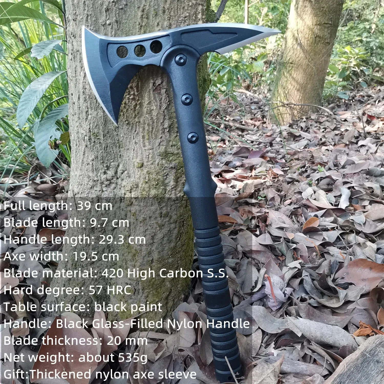 DB Axe Garden Tool - Compact Camping and Survival Hatchet with Sheath Tomahawk Army Outdoor Hunting Camping Survival Machete Axe