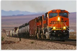 Diesel Train BNSF Poster Train Poster Vintage Poster Landscape Poster Canvas Painting Posters And Prints Wall Art Pictures for Living Room Bedroom Decor 36x24inch(90x60cm) Unframe-style