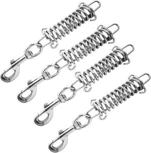 Dog Leash with Metal Shock Absorbing Spring Buckle,4Pack Dog Chain Tension Springs, Spring Buckle Set for Camping, Tents, Tarps, and Sunshade