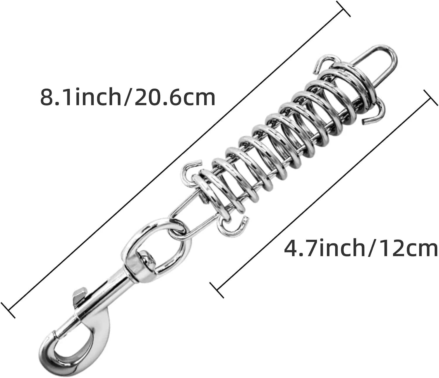 Dog Leash with Metal Shock Absorbing Spring Buckle,4Pack Dog Chain Tension Springs, Spring Buckle Set for Camping, Tents, Tarps, and Sunshade