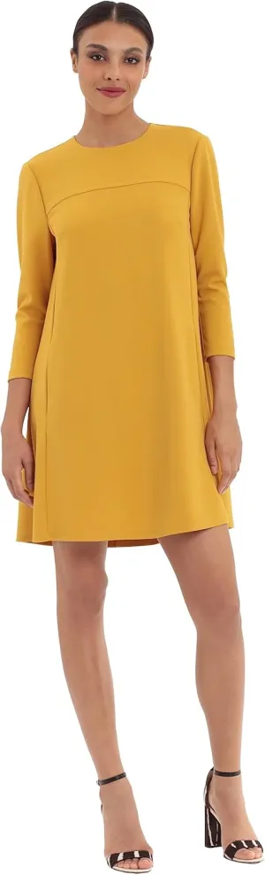 Donna Morgan Women's 3/4 Sleeve Tent Dress W/Pleat Color
