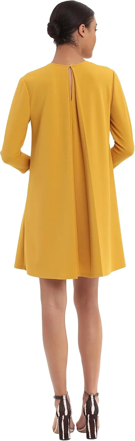 Donna Morgan Women's 3/4 Sleeve Tent Dress W/Pleat Color