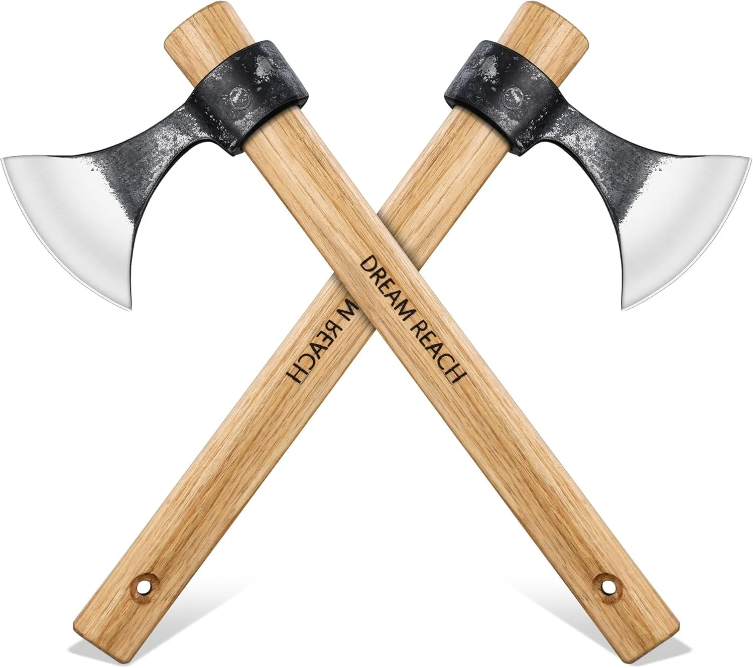 Dream Reach Throwing Axes 2 Pack, Professional 15" Throwing Axe Set for Backyard, High Carbon Steel Detachable Hatchet Set for Adults for Competition and Recreation