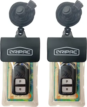 DRIPAC Waterproof Car Key FOB Case Waterproof Wallet Waterproof Holder Pouch For Key ID Badge Credit Card Money（Black Black）