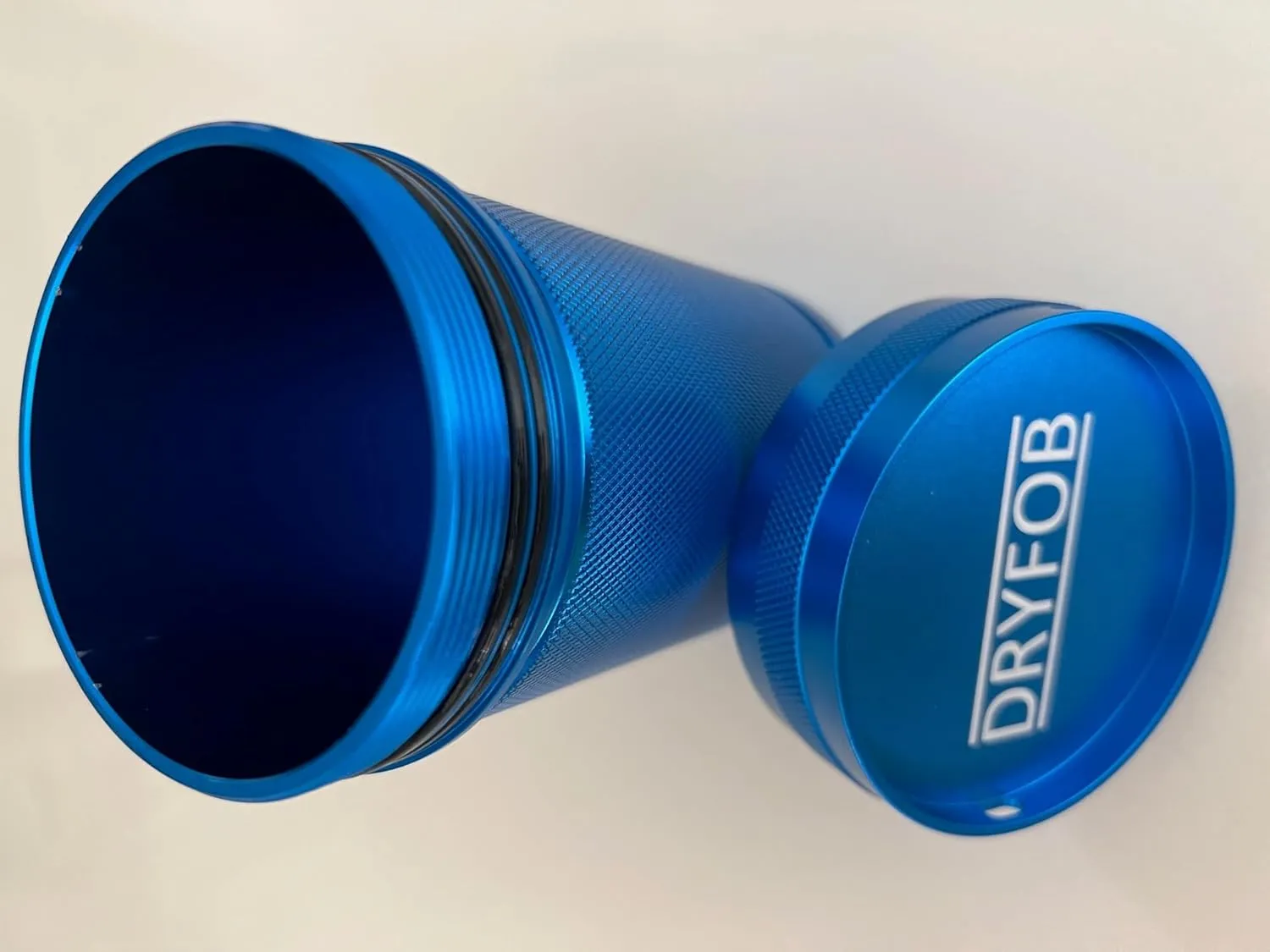 DRYFOB-XL Waterproof PLB Container, Case, Holder - for Scuba Diving and Watersports. Rugged Aluminum. Rated to 330ft(100m) (BLUE)