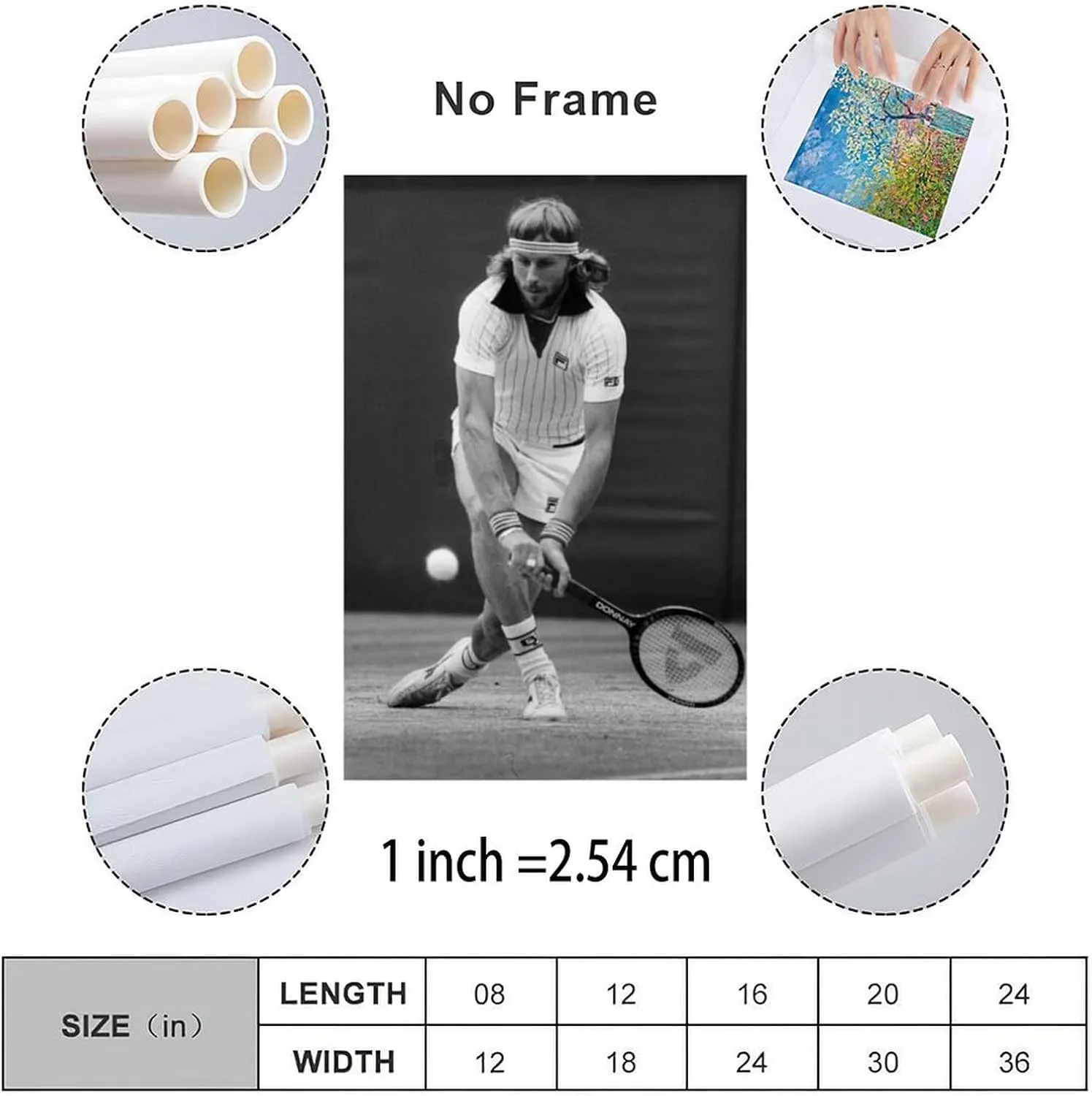DSREWRDG Bjorn Borg Swedish Tennis Player Portrait Poster3 Canvas Painting Wall Art Poster for Bedroom Living Room Decor 12x18inch(30x45cm)