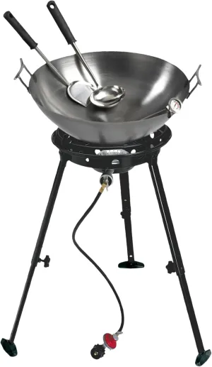 Eastman Outdoors 37212 Outdoor Gourmet 22 Inch Carbon Steel Wok Kit,Black & Steel