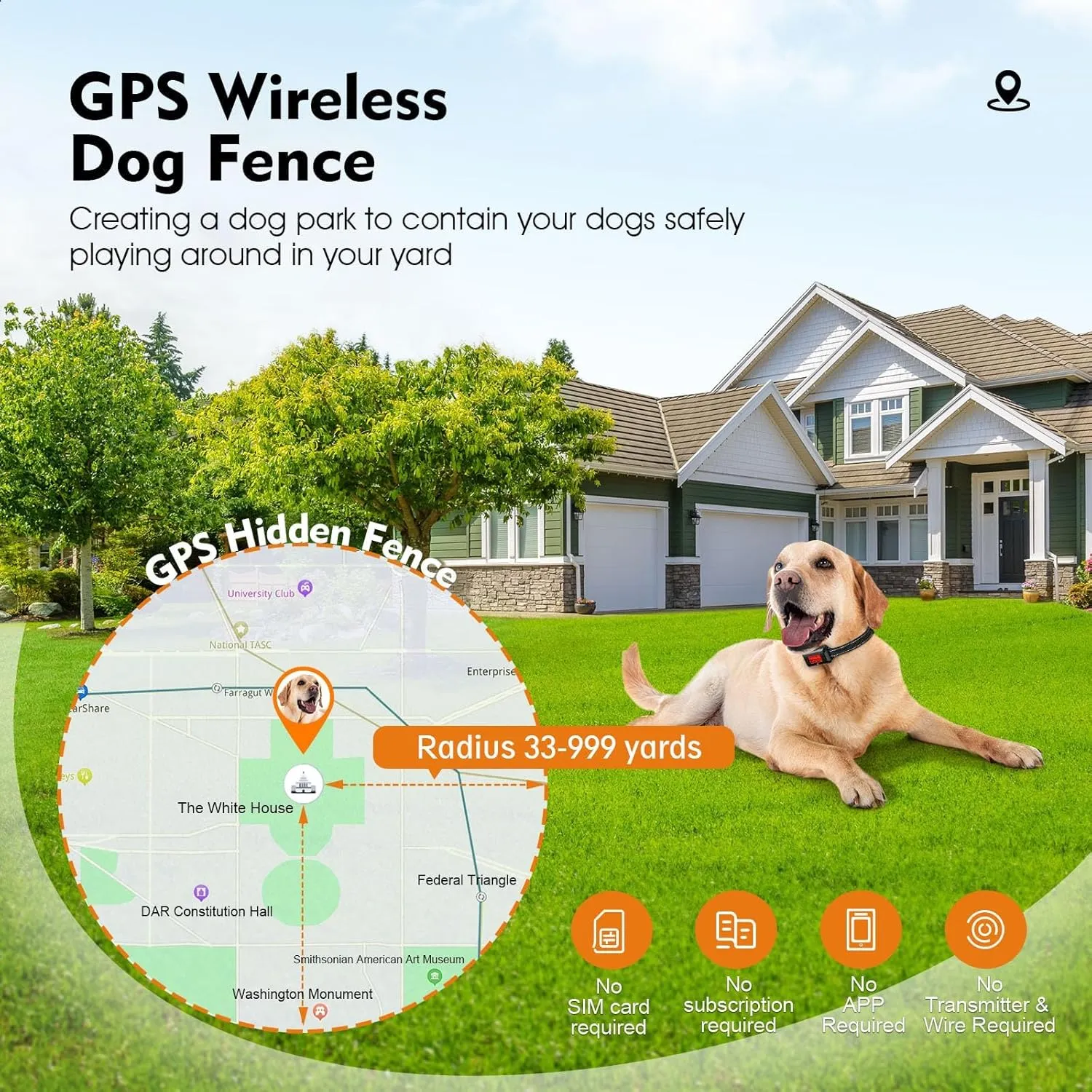 Electric Fence for Dogs, Invisible Fence for Dogs Waterproof Wireless Fence for Dogs Adjustable Warning Strength Radio 33-999 Yards Rechargeable Smart Wireless Dog Fence for Dogs (Black)