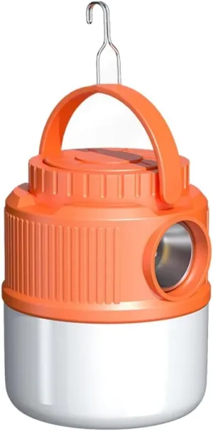 Electric Lanterns Camping Lights, Long Battery Life, Solar Charging Outdoor Emergency, Lighting Camping Tent Lights, Led Stalls (Color : Orange, Size : 110 * 110 * 130mm)