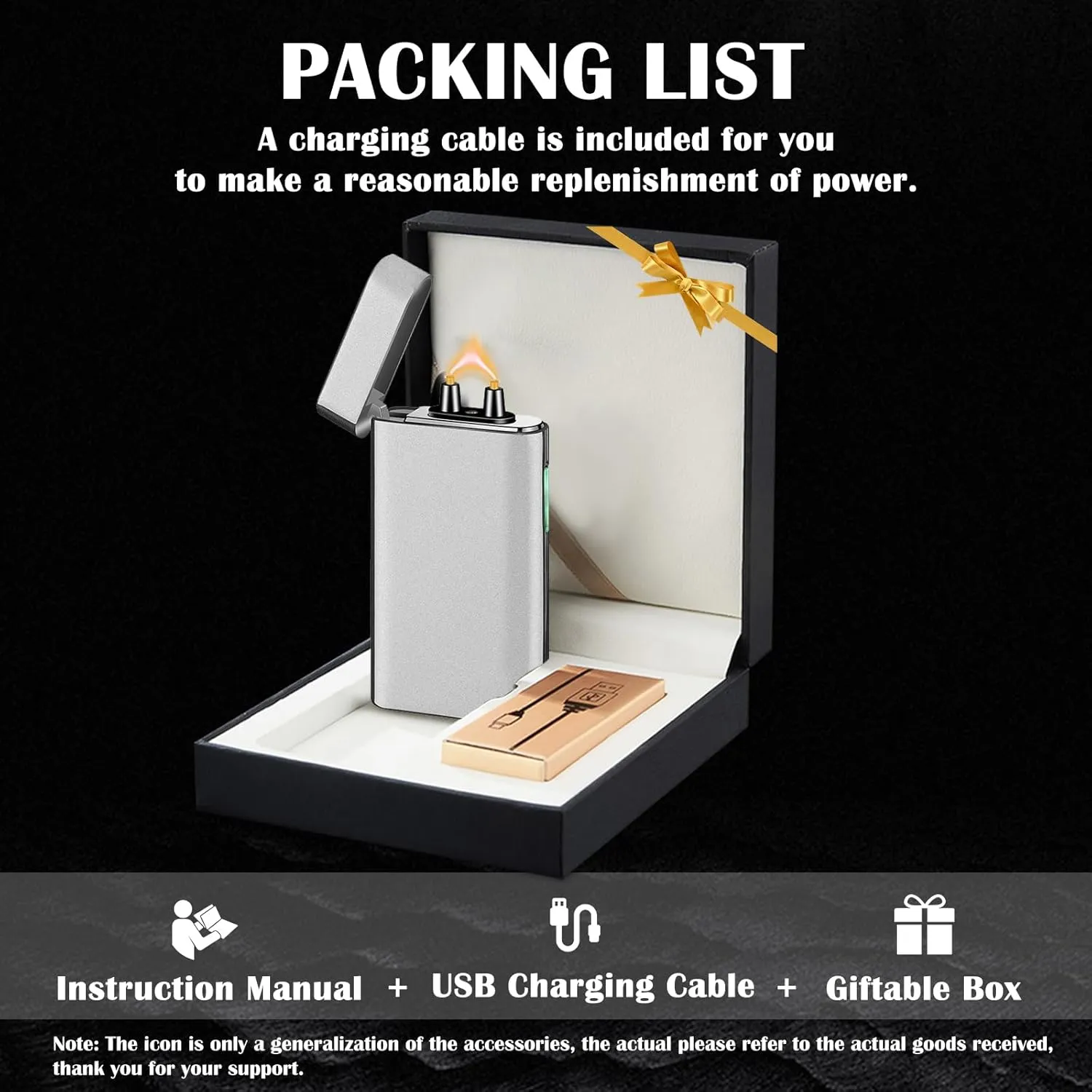 Electric Lighter, USB C Rechargeable Plasma High Power Windproof Flame Lighters for Candles, Camping, and Daily Use (Matte Silver)