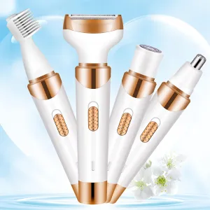 Electric Razors for Women, Shaver for Women, Ladies Bikini Trimmer, Lady Electric Bikini Shaver for Women's Pubic Hair, 4 in 1 Portable Rechargeable Woman Face Shavers for Face, Underarm and Legs