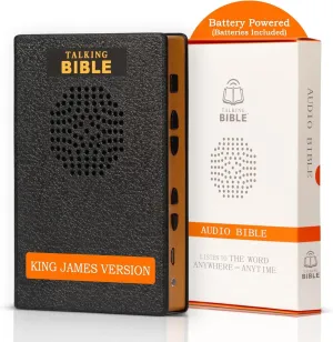 Electronic Holy Bible Audio Player in English for Seniors, Kids and The Blind, Battery Powered, KJV (King James Version), Black