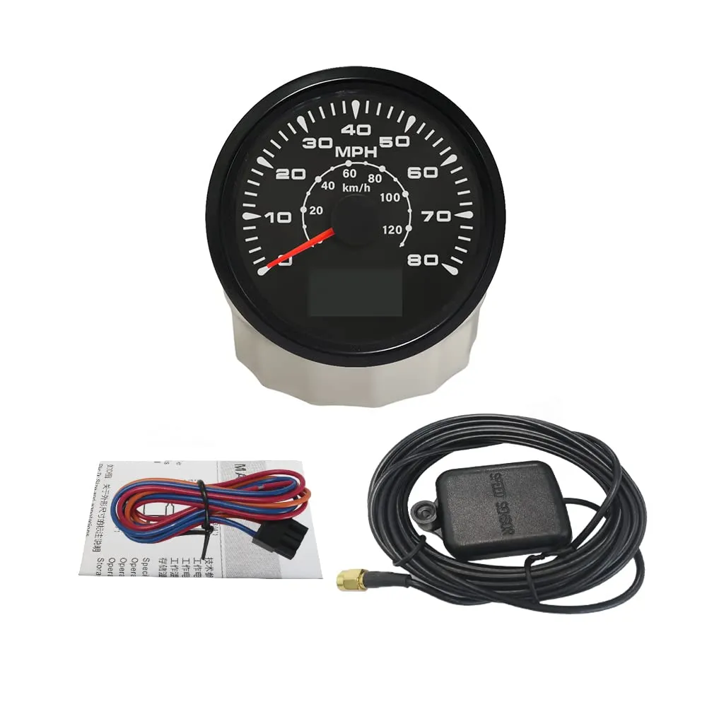 ELING Car Motorcycle Boat GPS Speedometer Odometer 0-80MPH 0-120KM/H ATV UTV with 8 Different Backlight 85mm